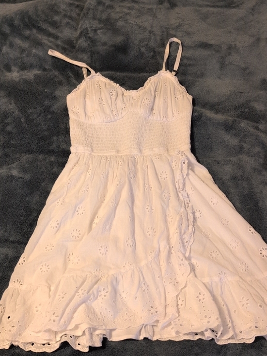 Hollister Dresses & Skirts - Hollister White Eyelet Sundress with Spaghetti Straps